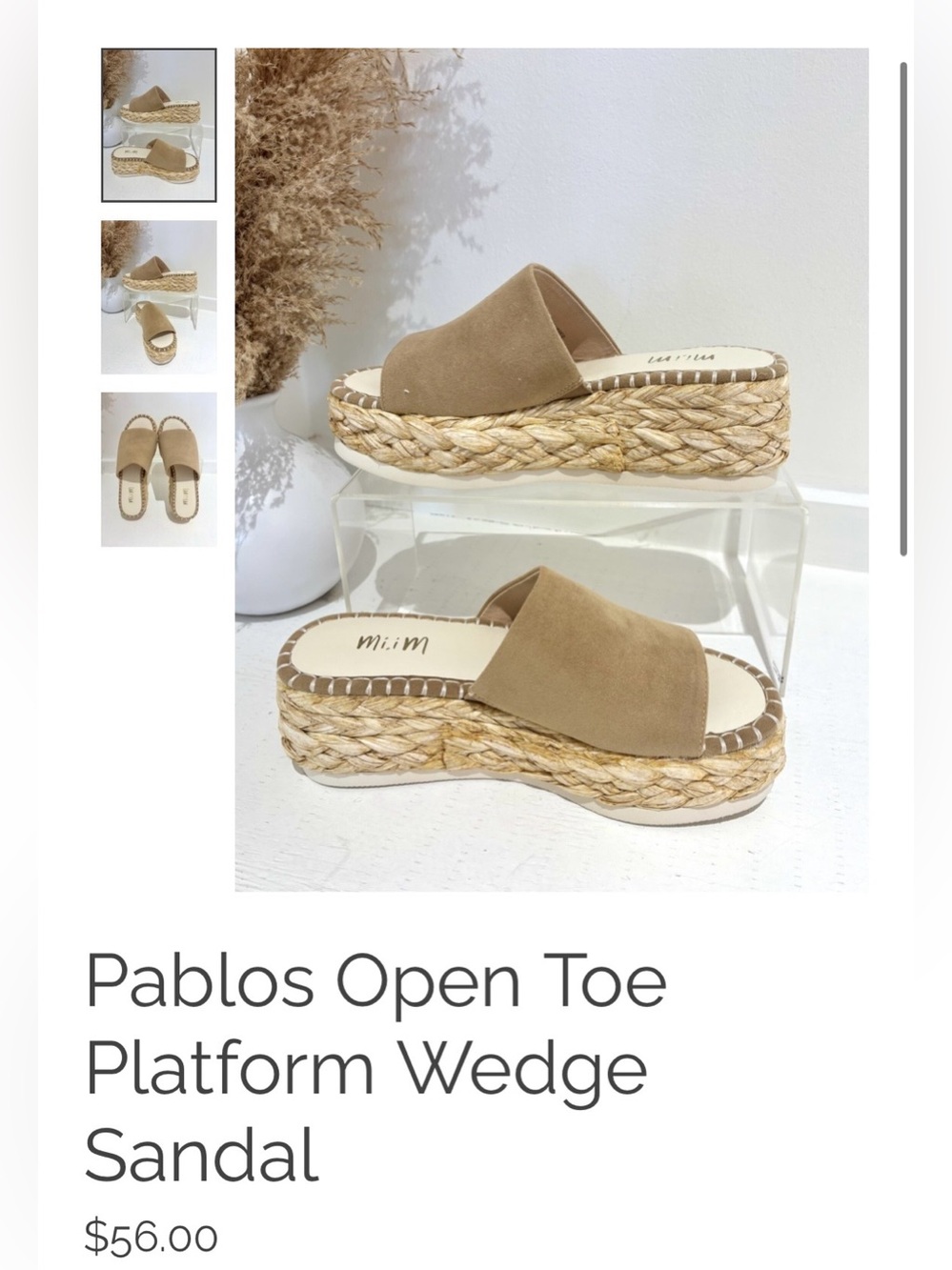 *NEW* Pablos by Mi.iM Handmade Raffia Platform Wedge Sandals  — Size 7.5